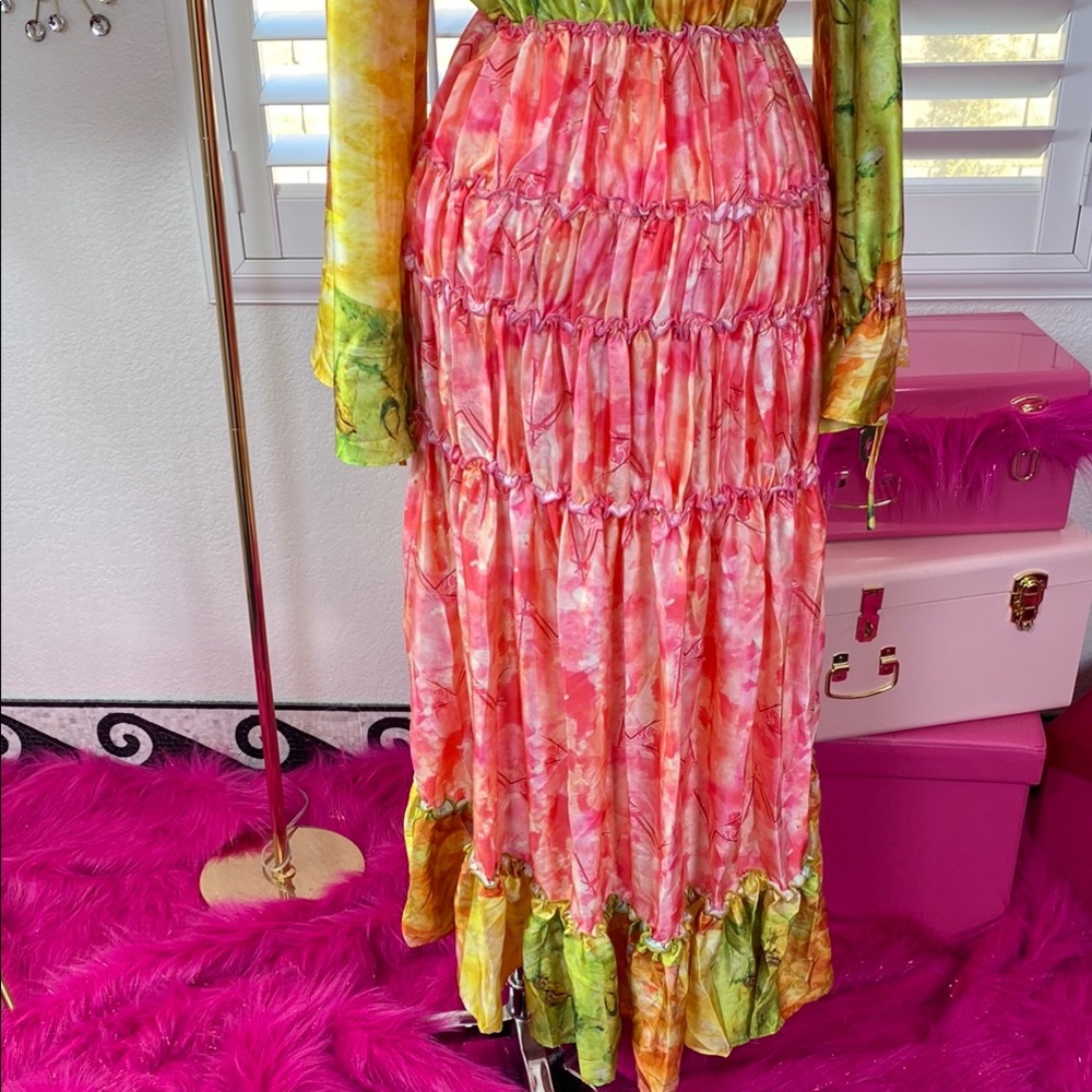 Tropical Sunset Ruffle Maxi - Picture 8 of 9